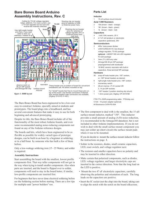 Bare Bones Board Arduino Assembly Instructions, Rev ... - Wulfden.org