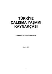 tÃ¼rkiye Ã§alÄ±ÅŸma yaÅŸamÄ± kaynakÃ§asÄ± - YÄ±ldÄ±rÄ±m KoÃ§