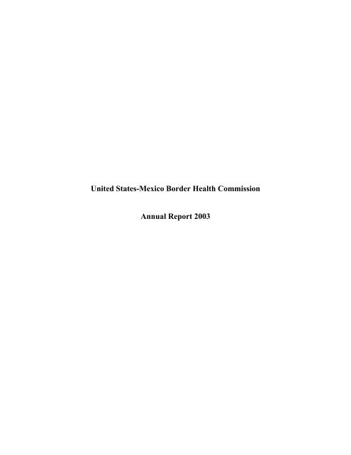 United States-Mexico Border Health Commission Annual Report 2003