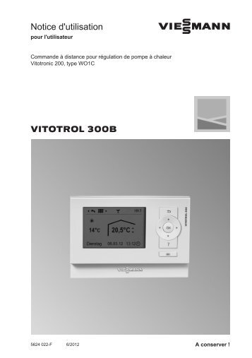 Notice d'utilisation Vitotrol 300 B1.1 MB - Viessmann