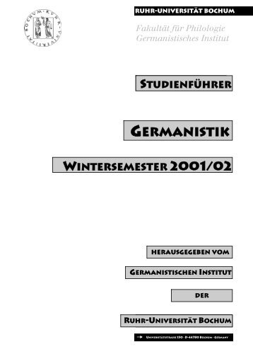 Fakultät für Philologie - Ruhr-Universität Bochum