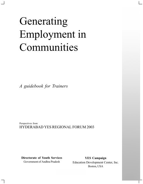 Generating Employment in Communities - Youth Entrepreneurship ...