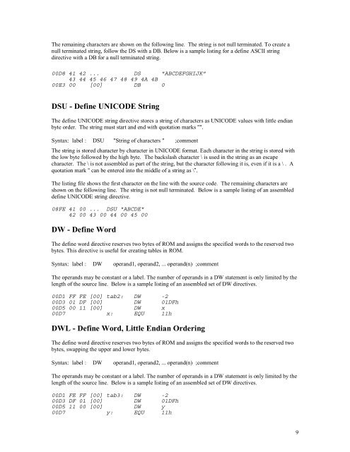 CYASM ASSEMBLER USER'S GUIDE VERSION 1.77