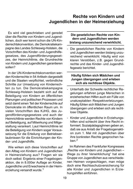 Info 12 - Interessengemeinschaft Kleine Heime & Jugendhilfeprojekte