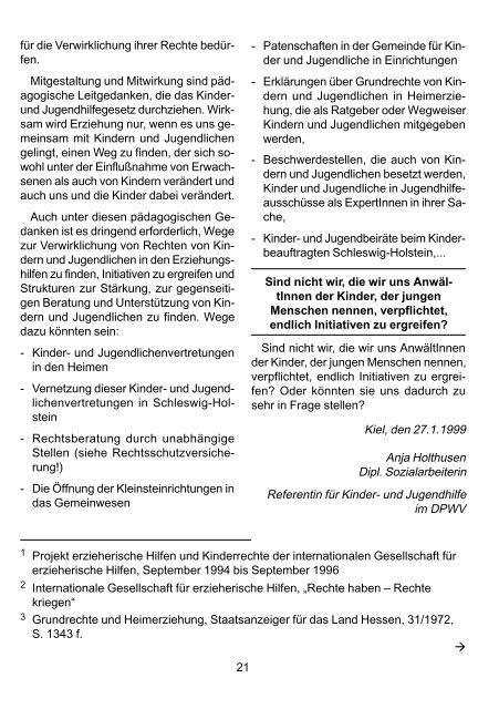 Info 12 - Interessengemeinschaft Kleine Heime & Jugendhilfeprojekte