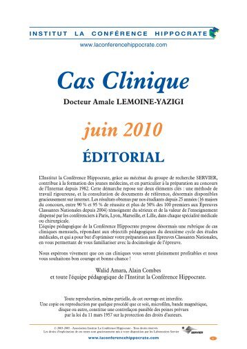 Cas Clinique - Institut la ConfÃ©rence Hippocrate