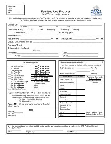 Facilities Use Request Form