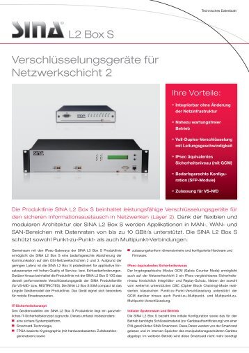 L2 Box S* VerschlÃ¼sseler fÃ¼r Netzwerkschicht 2 - Secunet