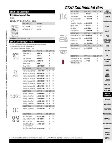 Tractor Parts: Massey Ferguson-Massey Harris Engine Kits - Powell ...