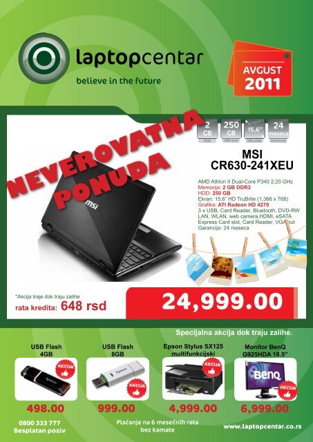 NEVEROVATNA PONUDA - Laptop Centar