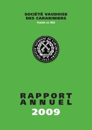 Rapport annuel 2009 - Les Tireurs Vaudois