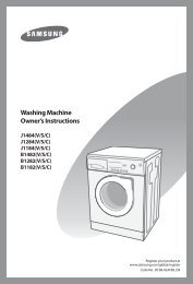 Washing Machine Owner's Instructions
