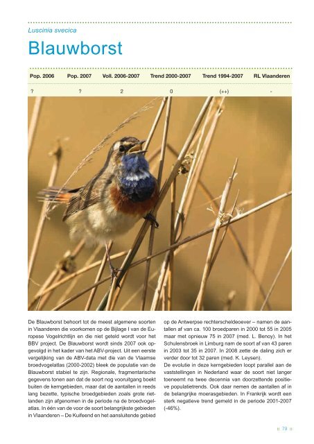 Broedvogels in Vlaanderen 2006-2007 - Instituut voor Natuur- en ...