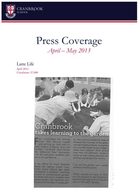 Press Coverage - Cranbrook School