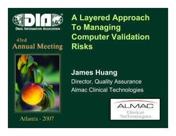 A Layered Approach To Managing Computer Validation Risks - Almac