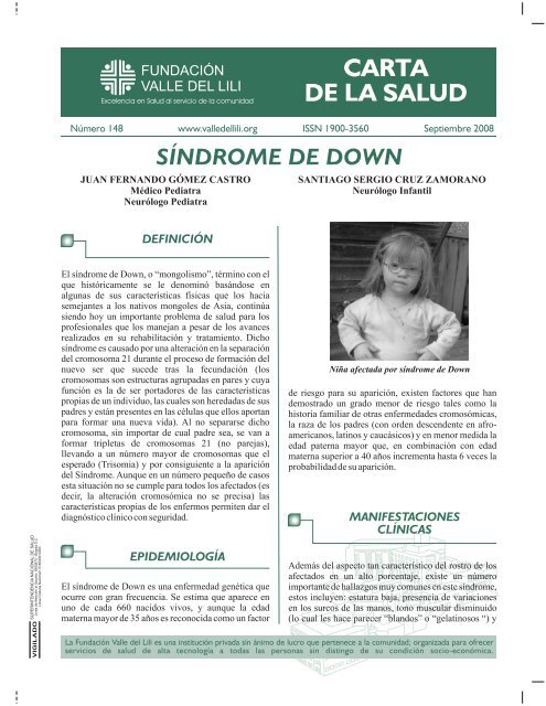 SÃNDROME DE DOWN - Fundacion Valle del lili