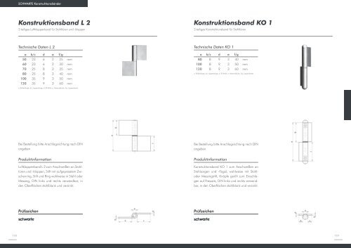 Inhalt SCHWARTE Konstruktionsbänder