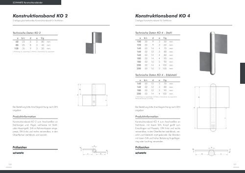 Inhalt SCHWARTE Konstruktionsbänder