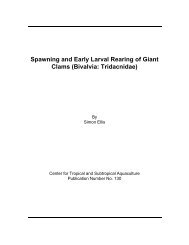 Spawning and Early Larval Rearing of Giant Clams ... - eXtension