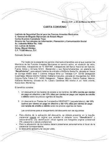 CARTA CONVENIO - Issfam