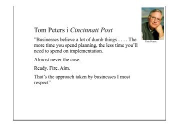 Tom Peters i Cincinnati Post