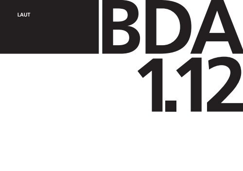 BDA Informationen 1.12 - Bund Deutscher Architekten BDA