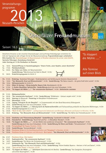 Programm 2013 - Oberpfälzer Freilandmuseum Neusath-Perschen