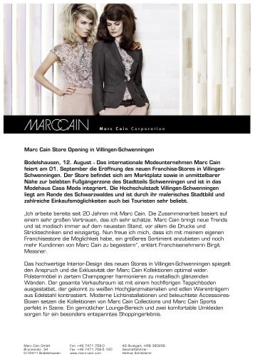 Marc Cain Store Opening in Villingen-Schwenningen Bodelshausen  ...