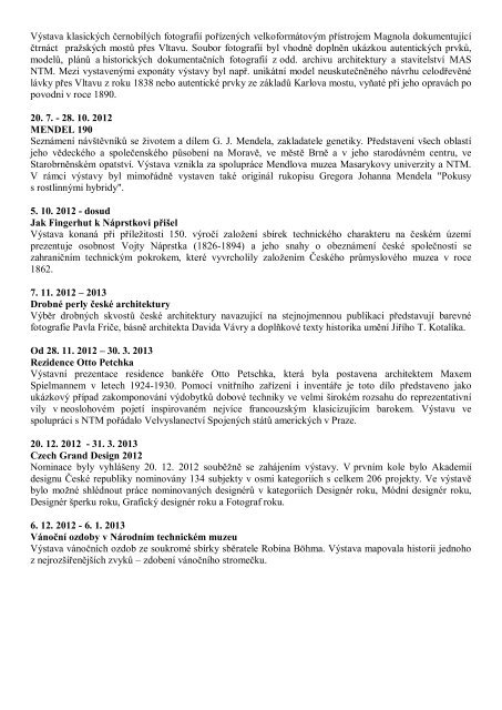 VÃ½roÄnÃ­ zprÃ¡va 2012 - NÃ¡rodnÃ­ technickÃ© muzeum