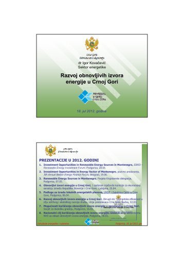 âRazvoj obnovljivih izvora energije u Crnoj Goriâ, PKCG