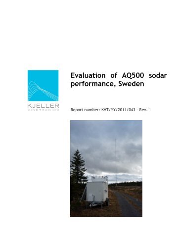 Evaluation of AQ500 sodar performance, Sweden