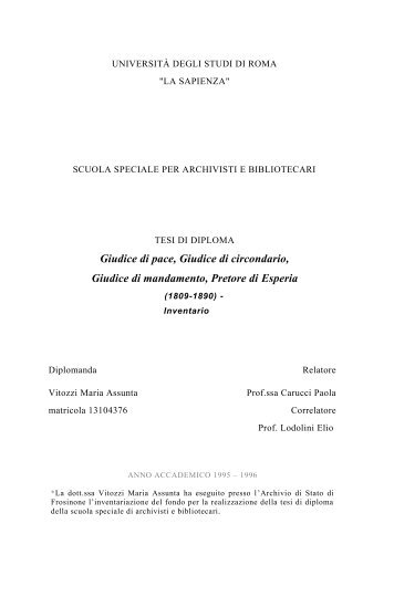 Giudice di pace, Giudice di circondario, Giudice di mandamento ...