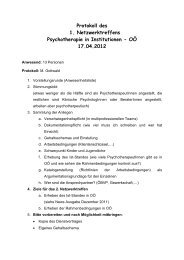 Protokoll des 1. Netzwerktreffens Psychotherapie in Institutionen ...