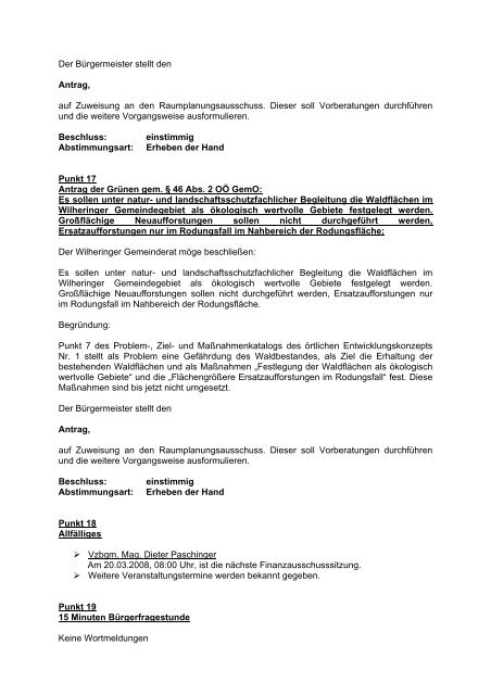 Sitzung vom 14.02.2008 (66 KB) - .PDF - Gemeinde Wilhering