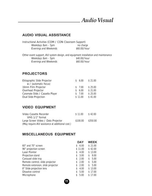 Price Guide 2003 for web - University of South Florida