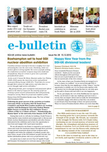 sgi-e-bulletin-issue-no38 - SGI-UK E-Bulletin and Podcast