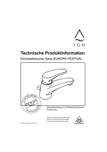 Technische Produktinformation Technische Produktinformation