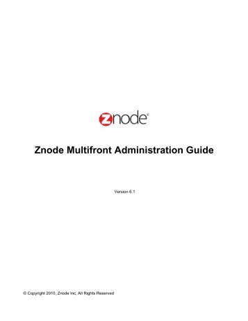 Znode Multifront Administration Guide