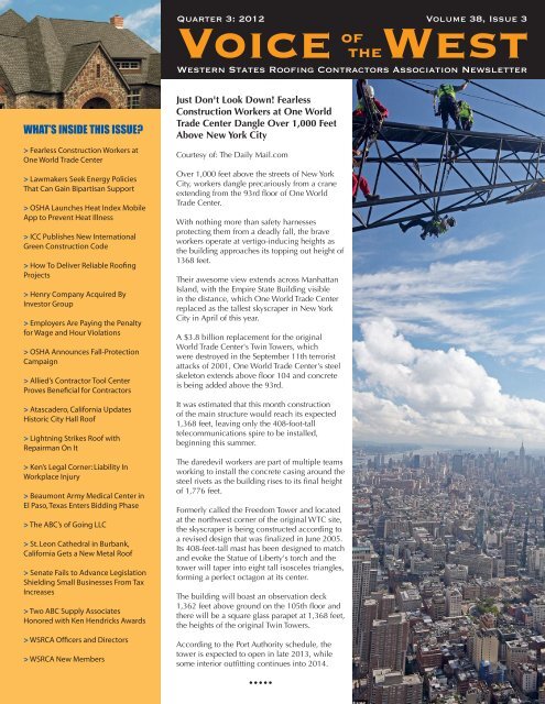 Voice West - Western States Roofing Contractors Association