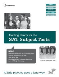 Getting Ready for the SAT Subject Tests - College Board