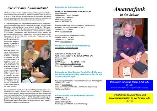 Amateurfunk in der Schule (Flyer download)