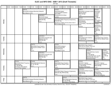 ELEC and INFO ENG - SEM 1 2013 (Draft Timetable) - Electrical ...