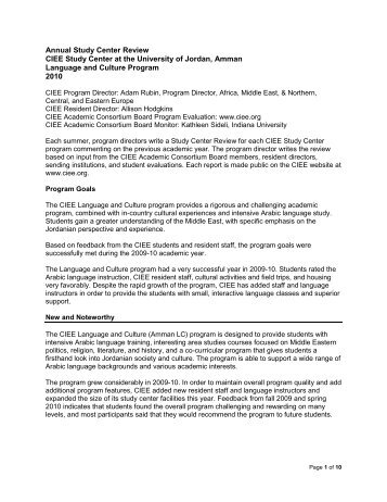 Resident Director Report - Council on International Educational ...
