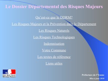 DDRM - 21,40 Mb - 24/10/2012 - PrÃ©fecture de l'Yonne
