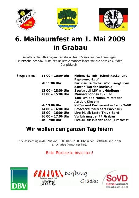 6. Maibaumfest am 1. Mai 2009 in Grabau