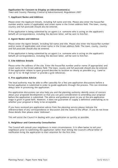 Application For Consent To Display An Planning Portal Application For Consent To Display An Planning Portal