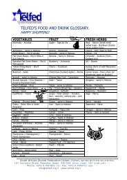 Glossary: Food lists - Telfed