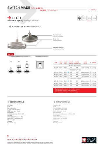 SWITCH MADE DATA SHEETS LILOU