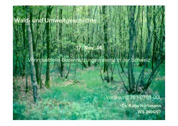 Wald- und Umweltgeschichte - Katja HÃ¼rlimann