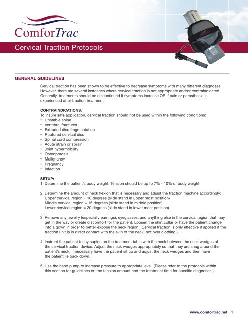 ComforTrac Detailed user instruction for Cervical Home Traction ...